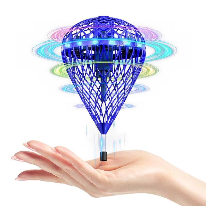 【2025 Halloween】 Flystars Hand Operated Flying Orb Ball Drone with LED Lights, Magic Durable Boomerang Hover Spinner, Quick USB-C Rechargeable, Indoor & Outdoor Fun Fidget Toy, Birthday Gift for Kids & Teens 6+, Gifts for Halloween, Easter, and Christmas