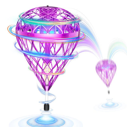 【2025 Halloween】 Flystars Hand Operated Flying Orb Ball Drone with LED Lights, Magic Durable Boomerang Hover Spinner, Quick USB-C Rechargeable, Indoor & Outdoor Fun Fidget Toy, Birthday Gift for Kids & Teens 6+, Gifts for Halloween, Easter, and Christmas