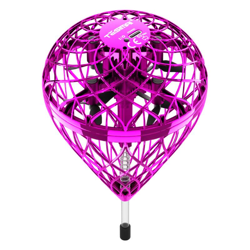 【2025 Halloween】 Flystars Hand Operated Flying Orb Ball Drone with LED Lights, Magic Durable Boomerang Hover Spinner, Quick USB-C Rechargeable, Indoor & Outdoor Fun Fidget Toy, Birthday Gift for Kids & Teens 6+, Gifts for Halloween, Easter, and Christmas