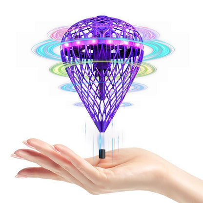 【2025 Halloween】 Flystars Hand Operated Flying Orb Ball Drone with LED Lights, Magic Durable Boomerang Hover Spinner, Quick USB-C Rechargeable, Indoor & Outdoor Fun Fidget Toy, Birthday Gift for Kids & Teens 6+, Gifts for Halloween, Easter, and Christmas